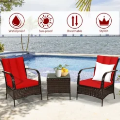 Costway 3 PCS Patio Rattan Furniture Set Coffee Table & 2 Rattan Chair W/Red Cushions 14 Costway 3 PCS Patio Rattan Furniture Set Coffee Table & 2 Rattan Chair W/Red Cushions -Costway GUEST 6f87b7c5 470c 4dcc 9d94 1b7f1e401b10