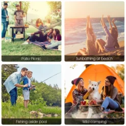 Costway Portable Folding Picnic Double Chair W/Umbrella Table Cooler Beach Camping Chair -Costway GUEST 71090cb7 b91b 48ae a241 ad8159c6cb1d