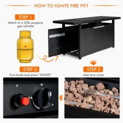 Costway 57'' Rectangular Propane Gas Fire Pit 50,000 Btu Heater Outdoor Table 14 Costway 57'' Rectangular Propane Gas Fire Pit 50,000 Btu Heater Outdoor Table -Costway GUEST 716111af 3b3f 4c66 bbeb ca6574194834