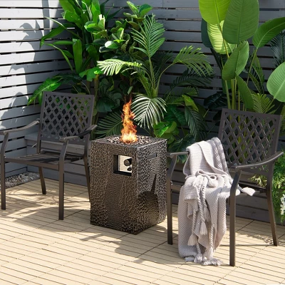 Costway 16'' Square Outdoor Propane Fire Pit W/Lava Rocks Waterproof Cover 30,000 BTU 1 Costway 16'' Square Outdoor Propane Fire Pit W/Lava Rocks Waterproof Cover 30,000 BTU