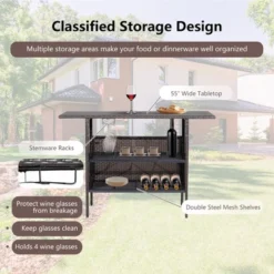 Costway Patio Garden Rattan Wicker Bar Height Counter Table Storage Shelf Rail -Costway GUEST 71cf1a9e f09f 428c 8618 0b3680cad359 1