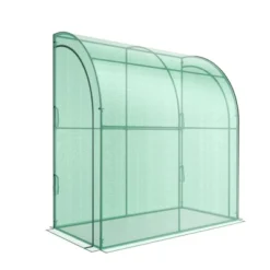 Costway 7'x 3.5'x 7' Lean-to Greenhouse Portable Wall House With Green PE Cover And Shelf -Costway GUEST 72065425 b6f3 4a30 958a fae03aca3b00