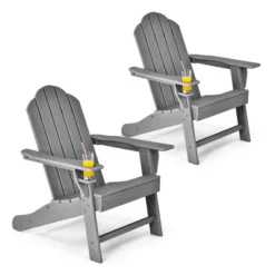 Costway 2PCS Patio Adirondack Chair Weather Resistant Garden Deck W/Cup Holder WhiteBlackGreyTurquoise 17 Costway 2PCS Patio Adirondack Chair Weather Resistant Garden Deck W/Cup Holder WhiteBlackGreyTurquoise -Costway GUEST 72245ce0 02f9 4ebc b9f1 a3998a79ef01