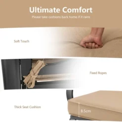 Costway Patio 2-Person Glider Bench Rocking Loveseat Cushioned Armrest Brick RedBeigeBlue 15 Costway Patio 2-Person Glider Bench Rocking Loveseat Cushioned Armrest Brick RedBeigeBlue -Costway GUEST 725a6481 cca0 4919 8acb a946c1e44151