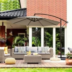 Costway 10FT Patio Offset Hanging Umbrella Easy Tilt Adjustment 8 Ribs Backyard BurgundyBeigeTanBlue 23 Costway 10FT Patio Offset Hanging Umbrella Easy Tilt Adjustment 8 Ribs Backyard BurgundyBeigeTanBlue -Costway GUEST 72940317 9f71 4a23 9767 c701c90ff87a