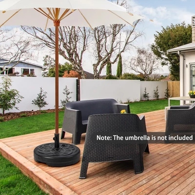 Costway 22'' Patio Fillable Round Umbrella Base Stand Water/Sand Fit Pole 1.5'' & 1.9'' 3 Costway 22'' Patio Fillable Round Umbrella Base Stand Water/Sand Fit Pole 1.5'' & 1.9'' - Image 3
