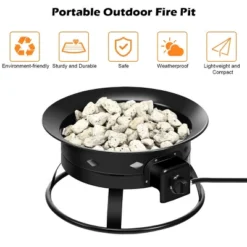 Costway Portable Fire Pit Outdoor 58,000 BTU Propane Patio Lava Rocks Camping Events -Costway GUEST 72cb0886 7b4c 4a08 91bc e61a63aa6a53