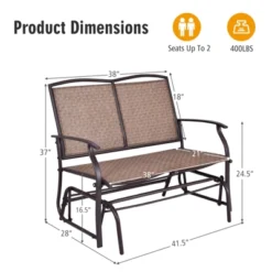 Costway Patio Glider Rocking Bench Double 2 Person Chair Loveseat Armchair Backyard -Costway GUEST 73459e7b 7df6 487a a50b d5ee7fd62846