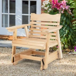 Costway Patio Outdoor Wood Slat Rocking Chair Porch Rocker Curved Seat 330 Lbs -Costway GUEST 736120b0 571c 4b43 bddf e5e6bd6b08e7