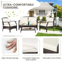 Costway 8 PCS Outdoor Rattan Conversation Set Patio Rattan Sofa Set W/ Protective Cover 12 Costway 8 PCS Outdoor Rattan Conversation Set Patio Rattan Sofa Set W/ Protective Cover -Costway GUEST 7373ecc9 d224 4bd4 a1d9 c8d0369faec5