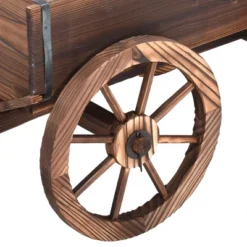 Costway Wood Wagon Flower Planter Pot Stand W/Wheels Home Garden Outdoor Decor -Costway GUEST 73b41722 6ff1 4af8 9a43 32d494c7c26d