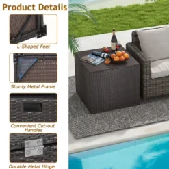 Costway 72 Gallon Patio Rattan Wicker Storage Deck Box Container With Liner Garden 16 Costway 72 Gallon Patio Rattan Wicker Storage Deck Box Container With Liner Garden -Costway GUEST 73baaac0 3d6b 491a a223 56a7bc87b178