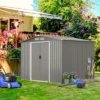 Costway 8'x6' Outdoor Storage Shed Galvanized Steel Tool House Organizer For Garden Yard