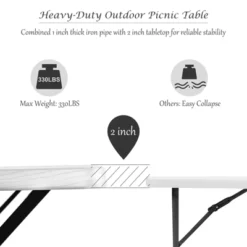Costway Picnic Table Bench Set Outdoor Backyard Patio Garden Party Dining All Weather White 17 Costway Picnic Table Bench Set Outdoor Backyard Patio Garden Party Dining All Weather White -Costway GUEST 73e6f647 be31 481a 9904 a89bf7b62cd9