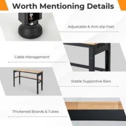Costway 53" Adjustable Height Workbench 1760lbs Capacity Workstation W/ Power Outlets 16 Costway 53" Adjustable Height Workbench 1760lbs Capacity Workstation W/ Power Outlets -Costway GUEST 7470c67e 9964 4054 ab65 c20f1cd45191
