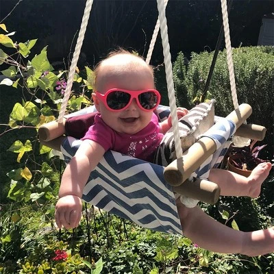 Costway Baby Canvas Hanging Swing Cotton Hammock Toy For Toddler BluePink 3 Costway Baby Canvas Hanging Swing Cotton Hammock Toy For Toddler BluePink - Image 3