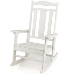 Costway Patio Rocking Chair All-Weather HDPE Rocker High Back Porch WhiteGreyTurquoise 21 Costway Patio Rocking Chair All-Weather HDPE Rocker High Back Porch WhiteGreyTurquoise -Costway GUEST 74fd0514 1640 41ca 8cad 96c865a9cd6e