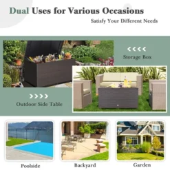 Costway 133 Gallon Patio Rattan Storage Deck Box Container Wheel Handle W/Liner -Costway GUEST 7517380a 2521 4bd3 82fb bdf91d349bcc