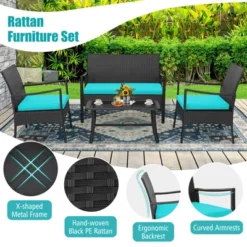 Costway 8PCS Patio Wicker Furniture Set Cushioned Chairs& Loveseat With Coffee Table Garden -Costway GUEST 75969cc7 e603 4ac4 b8c4 d17c12b352c7