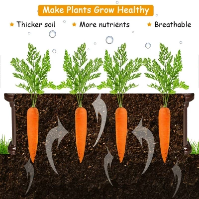 Costway 2 Pcs 48.5'' Raised Garden Bed Square Plant Box Planter Flower Vegetable White 3 Costway 2 Pcs 48.5'' Raised Garden Bed Square Plant Box Planter Flower Vegetable White - Image 3