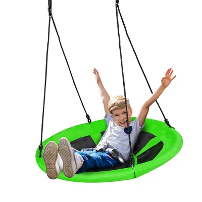 Costway 40'' Nest Tree Swing Outdoor Round Swing For Backyard BlueGreen 8 Costway 40'' Nest Tree Swing Outdoor Round Swing For Backyard BlueGreen - Image 8