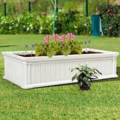48''x24''Raised Garden Bed Rectangle Plant Box Planter Flower Vegetable White -Costway GUEST 76c4d4e6 06fe 4882 81dd 72ce7e254bdd