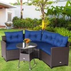 Costway 4PCS Patio Rattan Furniture Set Cushioned Sofa Glass Table Garden -Costway GUEST 78e0ac76 d3ea 43e5 b49c 5e4c2344bb6e