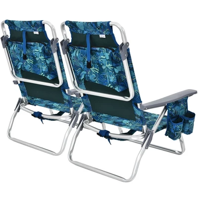 Costway 4PCS Folding Backpack Beach Chair Reclining Camping Chair W/ Storage Bag 9 Costway 4PCS Folding Backpack Beach Chair Reclining Camping Chair W/ Storage Bag - Image 9