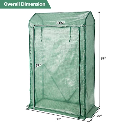 Costway 39'' X 20'' X 67'' Walk-in Garden Greenhouse Hot House Tomato Plant Warm House 4 Costway 39'' X 20'' X 67'' Walk-in Garden Greenhouse Hot House Tomato Plant Warm House - Image 4