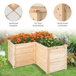 Costway 24'' L-Shaped Deep Root Planter Box Wooden Raised Garden Bed With Open-Ended Base 12 Costway 24'' L-Shaped Deep Root Planter Box Wooden Raised Garden Bed With Open-Ended Base -Costway GUEST 79ba1b29 b3df 415c 8b66 84f2432d840f