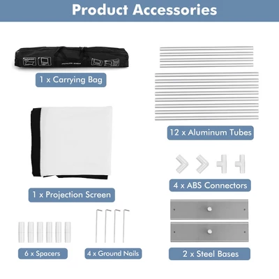 Costway 120'' Projector Screen W/ Stand 16:9 HD 4K Indoor Outdoor Projection Movie Screen 8 Costway 120'' Projector Screen W/ Stand 16:9 HD 4K Indoor Outdoor Projection Movie Screen - Image 8