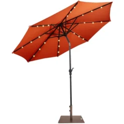 Costway 10ft Solar Lights Patio Umbrella Outdoor W/ 50 LBS Movable Umbrella Stand Red -Costway GUEST 7b507b98 de29 4f89 a00f 3e3eade758ad