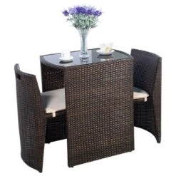 Costway 3 PCS Cushioned Outdoor Wicker Patio Set Garden Lawn Sofa Furniture Seat Brown No Assembly -Costway GUEST 7bbf9a73 373b 4f61 8f2d 7aaee938521d