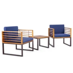Costway 3pcs Patio Acacia Wood Bistro Conversation Cushioned Chair & Table Set Outdoor 15 Costway 3pcs Patio Acacia Wood Bistro Conversation Cushioned Chair & Table Set Outdoor -Costway GUEST 7bc0bd44 7e26 4c1c b317 59cb12e53f3f