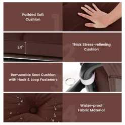 Costway 3-Seat Outdoor Converting Patio Swing Glider Adjustable Canopy Porch Swing Coffee/Black/Red -Costway GUEST 7beaa095 993d 4fdb 8796 e2bacaa2787b