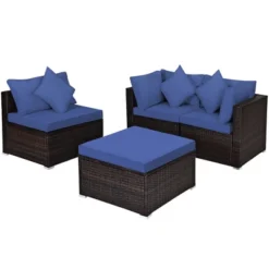 Costway 4PCS Patio Rattan Furniture Set Sofa Ottoman Cushion Garden Deck Navy 11 Costway 4PCS Patio Rattan Furniture Set Sofa Ottoman Cushion Garden Deck Navy -Costway GUEST 7c9a149b 2841 43e9 bfea f7b41be5def9
