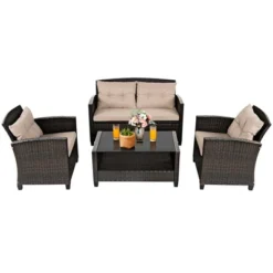 Costway 8pcs Patio Rattan Conversation Set Cushioned Outdoor Furniture Set 12 Costway 8pcs Patio Rattan Conversation Set Cushioned Outdoor Furniture Set -Costway GUEST 7c9daa30 6fe3 4fc7 a868 6bfada44203c