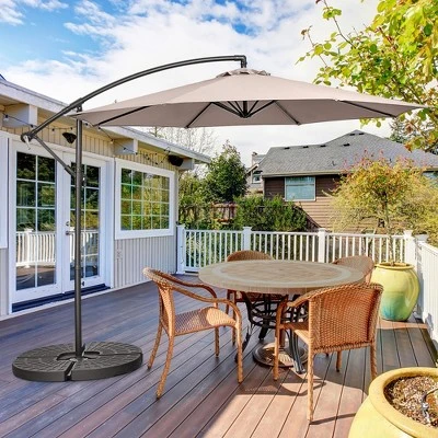 Costway 10 FT Patio Offset Umbrella W/8 Ribs Cross Base Tilt 4 Costway 10 FT Patio Offset Umbrella W/8 Ribs Cross Base Tilt - Image 4