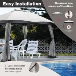 Costway 10x12 FT 2-Tier Patio Gazebo Canopy Netting Heavy-Duty Metal Easy-Setup Outdoor 15 Costway 10x12 FT 2-Tier Patio Gazebo Canopy Netting Heavy-Duty Metal Easy-Setup Outdoor -Costway GUEST 7dca33c9 826f 446d 8f13 e76bf7d35a17