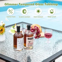 Costway 35'' Patio Dining Table Tempered Glass Top Bistro Table With 1.5'' Umbrella Hole 13 Costway 35'' Patio Dining Table Tempered Glass Top Bistro Table With 1.5'' Umbrella Hole -Costway GUEST 7dde737a 536b 43f3 9fb5 1c984ea28d0d