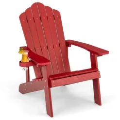 Costway Patio HIPS Adirondack Chair With Cup Holder Weather Resistant Outdoor 380 LBS Black/Teak/Green/Navy/Red/Gray/White/Yellow 30 Costway Patio HIPS Adirondack Chair With Cup Holder Weather Resistant Outdoor 380 LBS Black/Teak/Green/Navy/Red/Gray/White/Yellow -Costway GUEST 7e11bd50 3b05 422b 8f61 6e3379320dc2