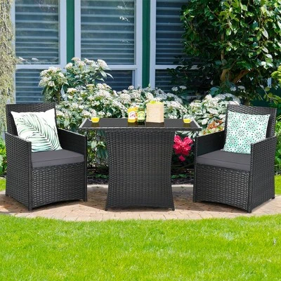 Costway 3PCS Patio Rattan Furniture Set Cushion Sofa Armrest Garden Deck 13 Costway 3PCS Patio Rattan Furniture Set Cushion Sofa Armrest Garden Deck - Image 13