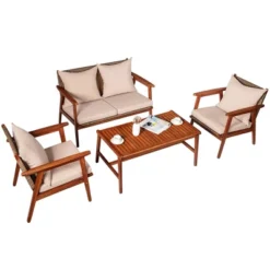 Costway 8PCS Patio Rattan Furniture Set Acacia Wood Frame Cushioned Sofa Chair Garden 15 Costway 8PCS Patio Rattan Furniture Set Acacia Wood Frame Cushioned Sofa Chair Garden -Costway GUEST 7e7d81ef 203b 4d84 87be f6c6dc40c5de