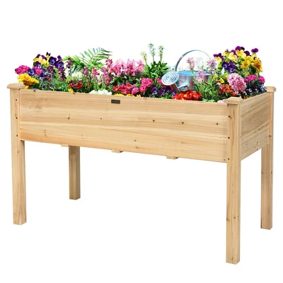 Costway Wooden Raised Vegetable Garden Bed Elevated Grow Vegetable Planter 9 Costway Wooden Raised Vegetable Garden Bed Elevated Grow Vegetable Planter - Image 9