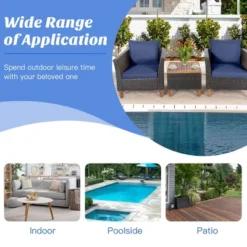 Costway 3PCS Patio Wicker Rattan Sofa Set Furniture Acacia Wood Conversation -Costway GUEST 7f7f486a bcb2 4612 a7e6 2f694b2c9f81