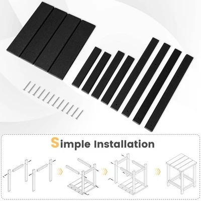 Costway 14'' Patio Adirondack Side End Table HDPE Square Weather Resistant Garden Black/Brown/Grey/White 8 Costway 14'' Patio Adirondack Side End Table HDPE Square Weather Resistant Garden Black/Brown/Grey/White - Image 8