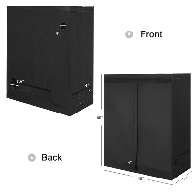 Costway Indoor Grow Tent Room Reflective Hydroponic Non Toxic Clone Hut 6 Size (48''X24''X60'') 1 Costway Indoor Grow Tent Room Reflective Hydroponic Non Toxic Clone Hut 6 Size (48''X24''X60'')