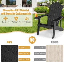 Costway Patio HIPS Adirondack Chair With Cup Holder Weather Resistant Outdoor 380 LBS Black/Teak/Green/Navy/Red/Gray/White/Yellow 21 Costway Patio HIPS Adirondack Chair With Cup Holder Weather Resistant Outdoor 380 LBS Black/Teak/Green/Navy/Red/Gray/White/Yellow -Costway GUEST 7ffa1608 42c8 4071 9b54 acca35bdc0a1