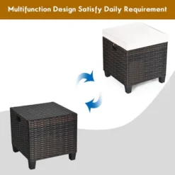 Costway 2PCS Patio Rattan Ottoman Cushioned Seat Beige 13 Costway 2PCS Patio Rattan Ottoman Cushioned Seat Beige -Costway GUEST 800c6fda d838 482c 970f 264dca4866ad