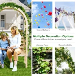 Costway Wooden Garden Bench Arch Pergola Outdoor Arbor W/backrest Patio Trellis Pergola -Costway GUEST 803f727b 433b 421b bd7f cd6f36c13191